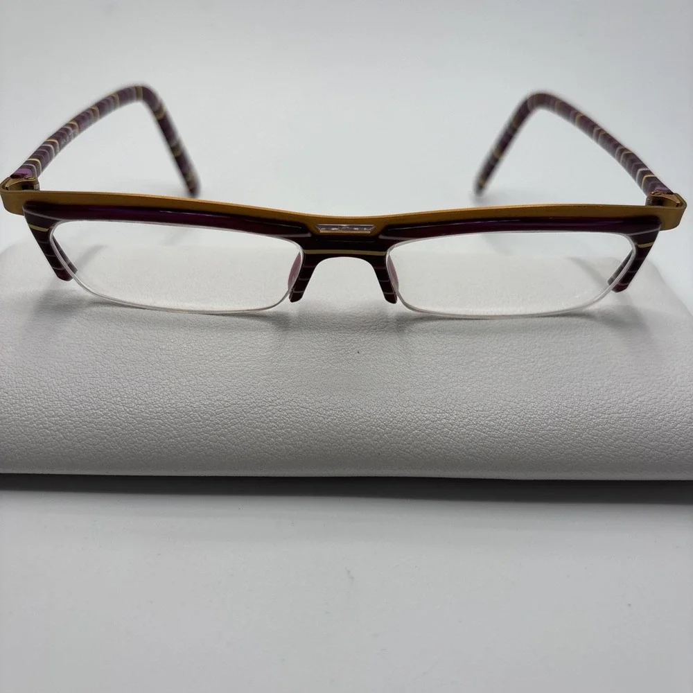 La Matta Italy ANCJEMO COL.3 51-16-135 Purple/Gold Eyeglasses Frame #D171